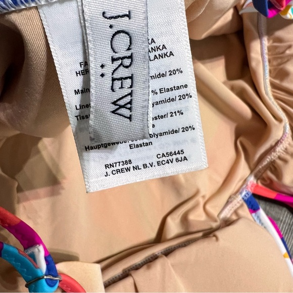 J.Crew Ruched Ruffle One-piece V-Neck Swimsuit Preppy Multicolor Size XL - Picture 9 of 11